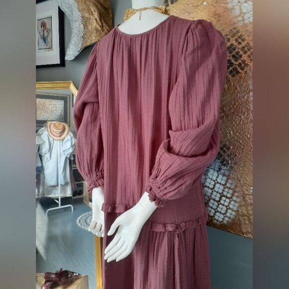 Zara Deep Red Long Sleeve Dress - Picture 4 of 15